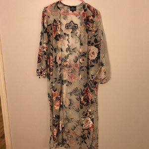 NWT Sheer Floral Kimono
